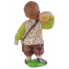 Pastorello con cesto di uova in resina cm 7 Naif Oliver 2