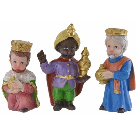 Tres Reyes Magos de resina de 7 cm estilo niño Oliver