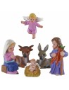 Nativity 6 subjects in resin 7 cm Oliver child style
