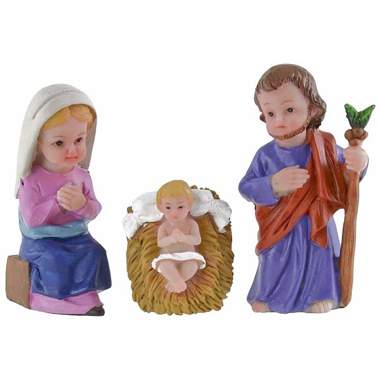 Natività 6 soggetti in resina cm 7 stile bambino Oliver resina