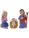 Natividad 6 figuras en resina de 7 cm estilo niño Oliver