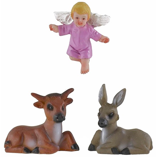 Natività 6 soggetti in resina cm 7 stile bambino Oliver resina