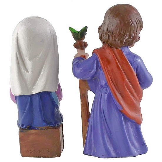 Natividad 6 figuras en resina de 7 cm estilo niño Oliver