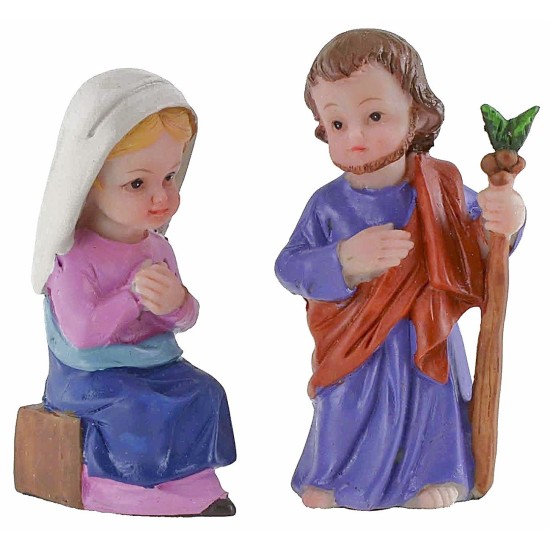 Natività 6 soggetti in resina cm 7 stile bambino Oliver resina