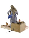 Contadina lux con galline in movimento 30 cm