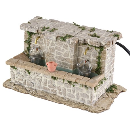 Lavatoio in pietre a 2 rubinetti con secchielli