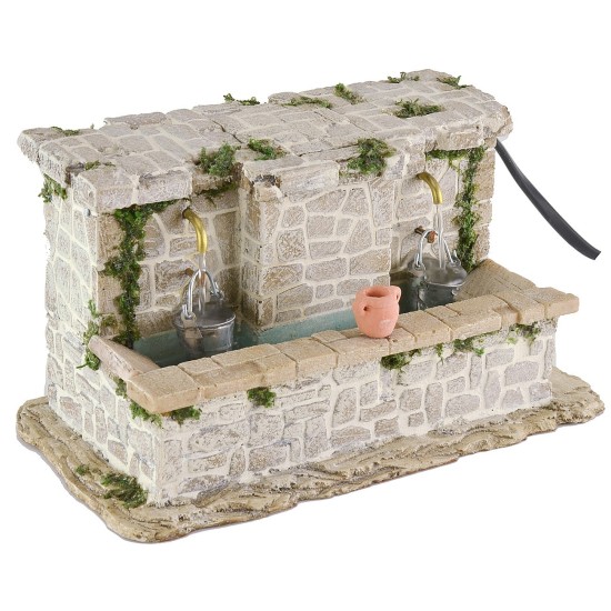 Lavatoio in pietre a 2 rubinetti con secchielli