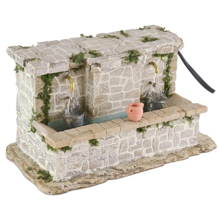 Lavatoio in pietre a 2 rubinetti con secchielli