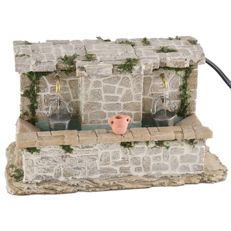 Lavatoio in pietre a 2 rubinetti con secchielli