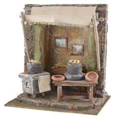 Bottega maccaronaro cm 19,5x14,5x21 h per statue cm 10 statue 2