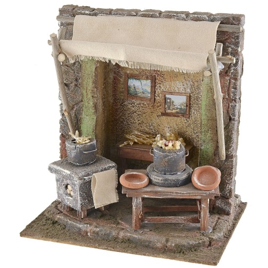 Bottega maccaronaro cm 19,5x14,5x21 h per statue cm 10