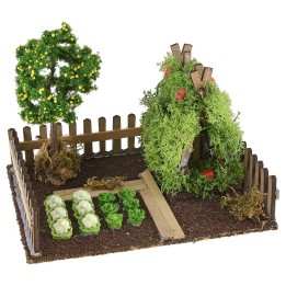 Fenced vegetable garden 19x15x14.5 cm h