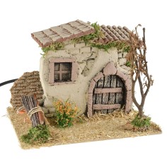 Casolare rustico con fuoco funzionante cm 19x15x14,5 h casa