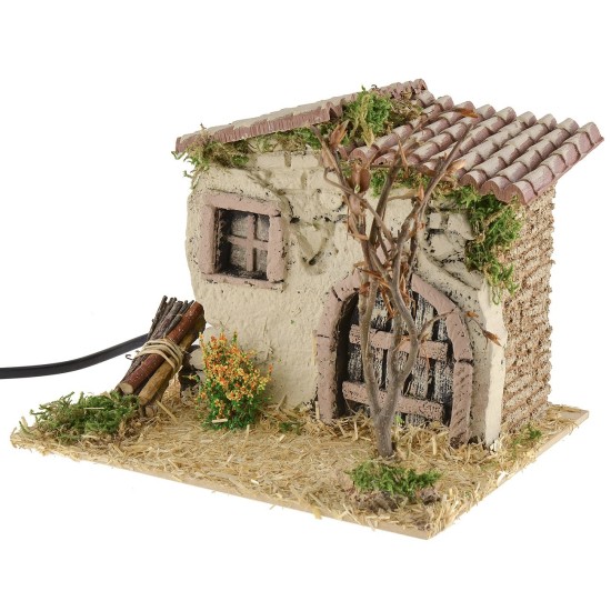 Casolare rustico con fuoco funzionante cm 19x15x14,5 h