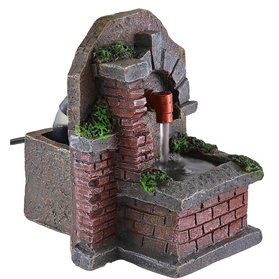 Fuente de resina funcional con muro de 9x11x11,6 cm h