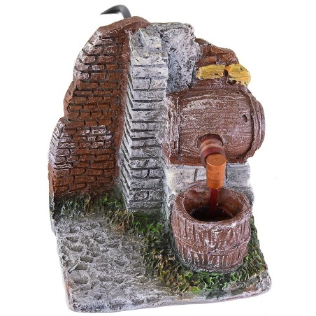 Working resin barrel with stone effect 9.5x12.5x11 h