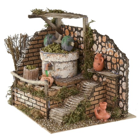 Scenografia con frantoio funzionante cm 24x21x22 h