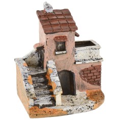 Casa in resina con scalinata cm 7,5x5,5x9 h casa, resina