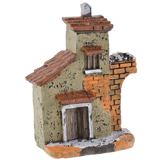 Casa in resina con semiarco cm 6x3,2x8,7 h resina, lontananza