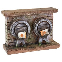 Parete con botti in resina cm 9,5x3,5x6,5 h botti, resina