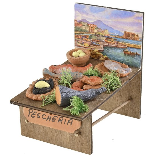 Puesto de pescado de 7x10,5x5 cm de altura, producto
