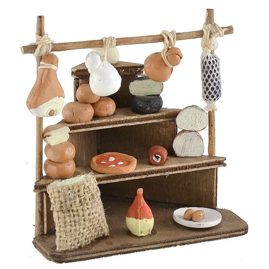 Puesto de esquina con quesos cm 8x6x5,6 h altura