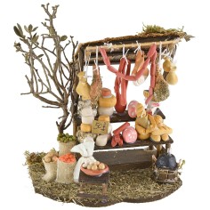 Scenography with stall of mixed products 16x13.5x20 cm h 2