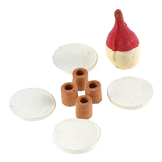 Table small parts set with flask for statues 6-6.5 cm
