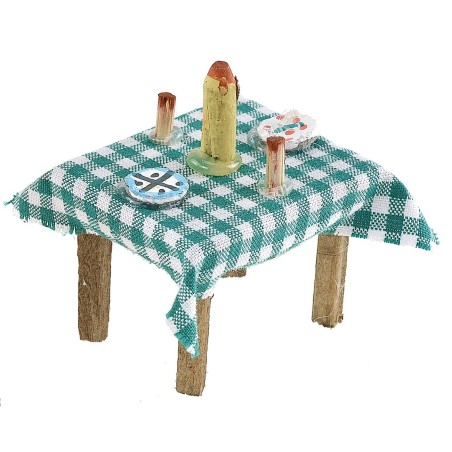 Tavolo apparecchiato in colori assortiti cm 4,1x3,4x2,9 h
