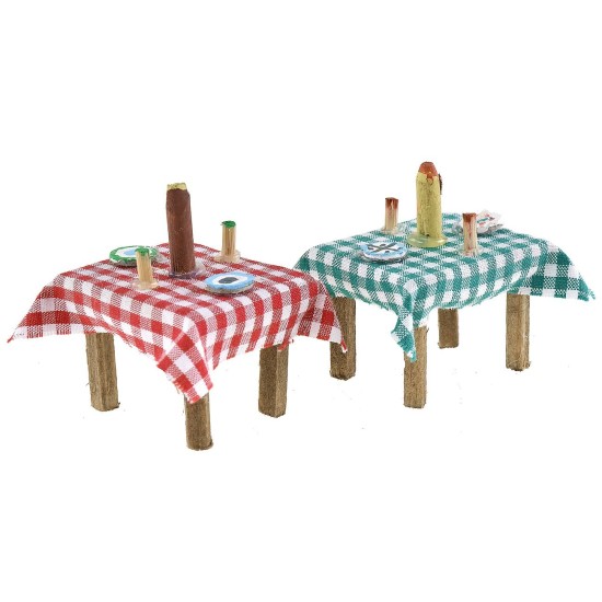 Tavolo apparecchiato in colori assortiti cm 4,1x3,4x2,9 h