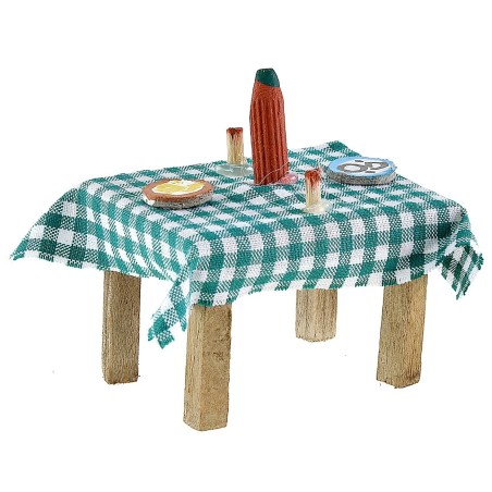 Tavolo apparecchiato in colori assortiti cm 5,5x4,1x3,5 h