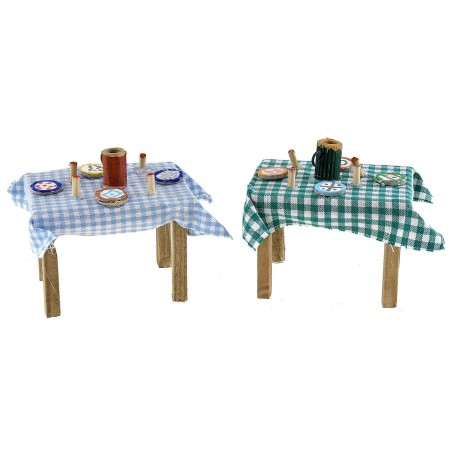 Tavolo apparecchiato in colori assortiti cm 6,3x4,7x4,4 h