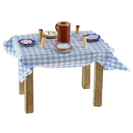 Tavolo apparecchiato in colori assortiti cm 6,3x4,7x4,4 h