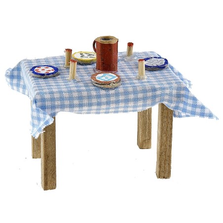 Tavolo apparecchiato in colori assortiti cm 6,3x4,7x4,4 h