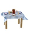 Table set in assorted colors, dimensions 6.3x4.7x4.4 cm h