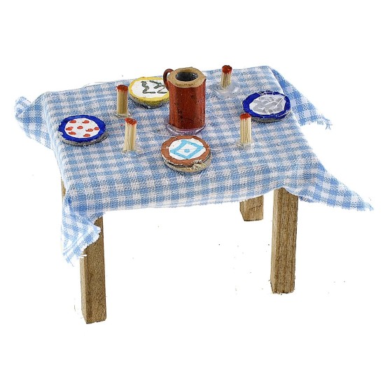Tavolo apparecchiato in colori assortiti cm 6,3x4,7x4,4 h