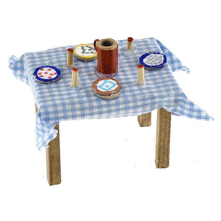 Tavolo apparecchiato in colori assortiti cm 6,3x4,7x4,4 h