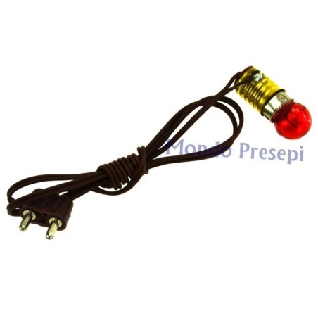 Portalampada E10 + spina + lamp. Rossa Mondo Presepi