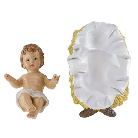 Natività 6 statue in resina 45 cm angelo, resina, natività