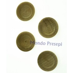 Set 4 piatti ø cm 2 in legno Mondo Presepi
