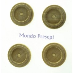 Set 4 piatti piani in legno ø cm 2 Mondo Presepi