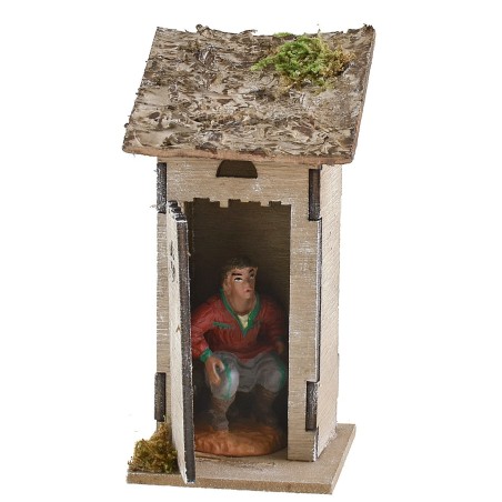 Latrina in legno per presepe cm 6x6x13 h