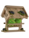 Wooden manger with hay for nativity scene cm12x10x13 h