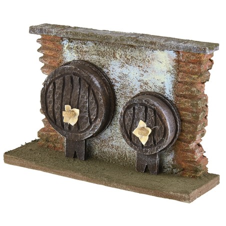 Muro con botti per presepe cm 19x6x12,5 h botti, altezza