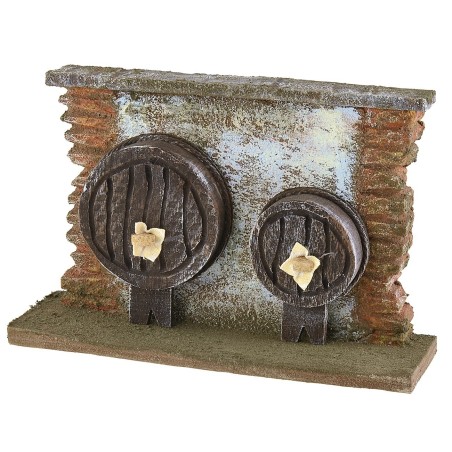 Muro con botti per presepe cm 19x6x12,5 h botti, altezza