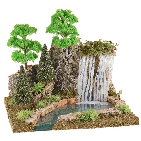 Mountain waterfall and lake for nativity scene 25x21x22 cm h