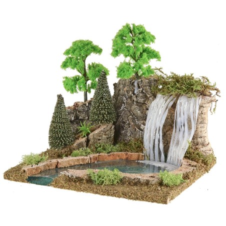 Cascata di montagna e lago per presepe cm 25x21x22 h
