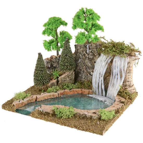 Cascata di montagna e lago per presepe cm 25x21x22 h