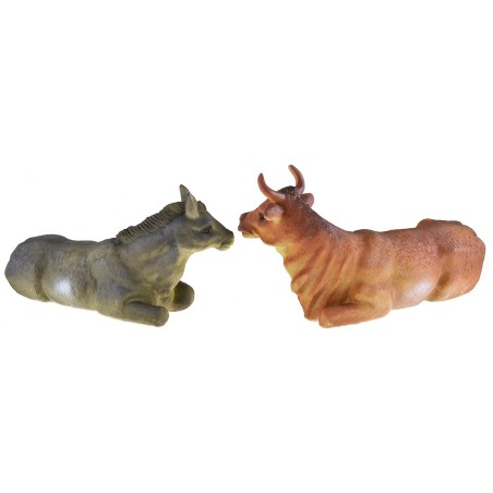 Ox and donkey in resin recommended for 30 cm statues