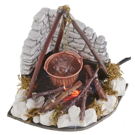 Paiolo effetto bollitura con fuoco funzionante